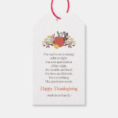 Thanksgiving Poem Land Rustic Pumpkin Bouquet Cadeaulabel (Voorkant)