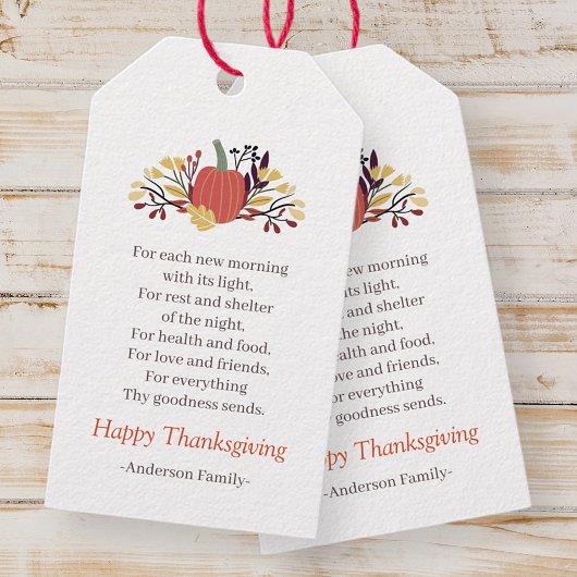 Thanksgiving Poem Land Rustic Pumpkin Bouquet Cadeaulabel
