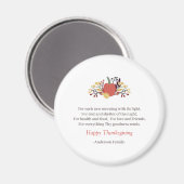 Thanksgiving Poem Land Rustic Pumpkin Bouquet Magneet (Voorkant / Achterkant)