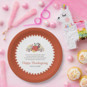 Thanksgiving Poem Land Rustic Pumpkin Bouquet Papieren Bordje (Feest)