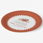 Thanksgiving Poem Land Rustic Pumpkin Bouquet Papieren Bordje (Gekanteld)