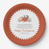 Thanksgiving Poem Land Rustic Pumpkin Bouquet Papieren Bordje (Voorkant)