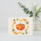 Thanksgiving pomkin laat Waterverven over Feestdagenkaart (Staand voorkant)