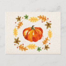 Thanksgiving pomkin laat Waterverven over Feestdagenkaart