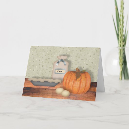 Thanksgiving pomkin Pie Feestdagen Kaart (Voorkant)