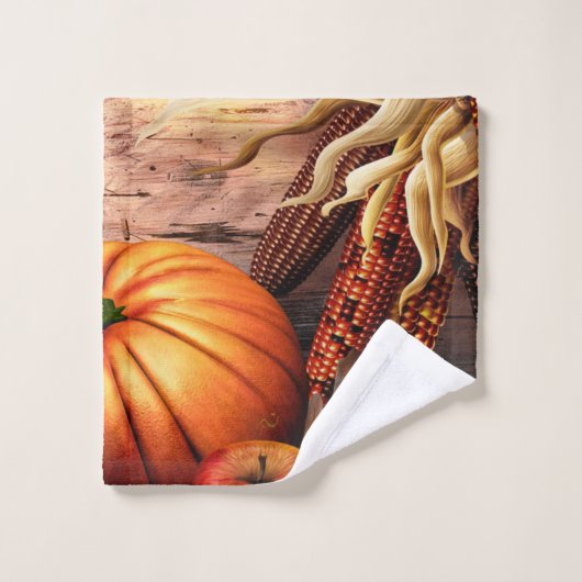 Thanksgiving pompoen bad handdoek (Wasdoekje)