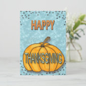 Thanksgiving pompoen bedankkaart (Staand voorkant)