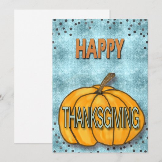 Thanksgiving pompoen bedankkaart (Voorkant / Achterkant)