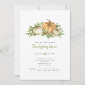 Thanksgiving pompoen bladeren diner kaart (Voorkant)