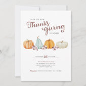 Thanksgiving Pompoen Bloemendiner Kaart (Voorkant)