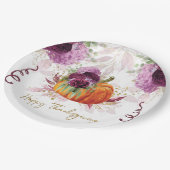 Thanksgiving Pompoen Bourgondië details Papieren Bordje (Gekanteld)