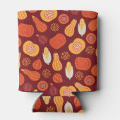 Thanksgiving pompoen bruin naadloos patroon. blikjeskoeler (Achterkant)