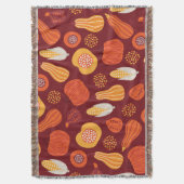 Thanksgiving pompoen bruin naadloos patroon. deken (Voorkant Verticaal)
