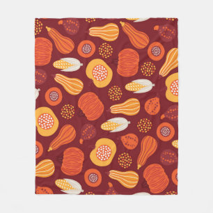 Thanksgiving pompoen bruin naadloos patroon. fleece deken