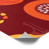 Thanksgiving pompoen bruin naadloos patroon. poster (Hoek)