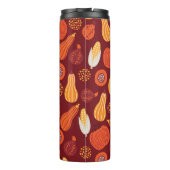 Thanksgiving pompoen bruin naadloos patroon. thermosbeker (Achterkant)