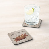 Thanksgiving pompoen Damask Bier Onderzetter (Rechterzijde)