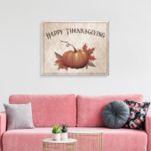 Thanksgiving pompoen Damask Canvas Afdruk (Insitu (Woonkamer))