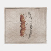 Thanksgiving pompoen Damask Fleece Deken (Voorkant (Horizontaal))