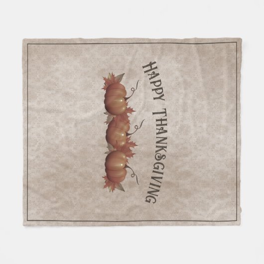Thanksgiving pompoen Damask Fleece Deken (Voorkant (Horizontaal))