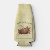Thanksgiving pompoen Damask | Geel Flesjeskoeler (Voorkant)