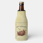 Thanksgiving pompoen Damask | Geel Flesjeskoeler (Fles Voorkant)