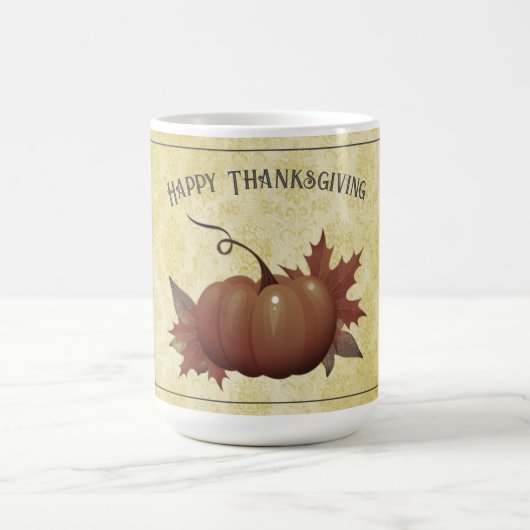 Thanksgiving pompoen Damask | Geel Koffiemok (Center)