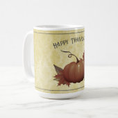 Thanksgiving pompoen Damask | Geel Koffiemok (Voorkant links)
