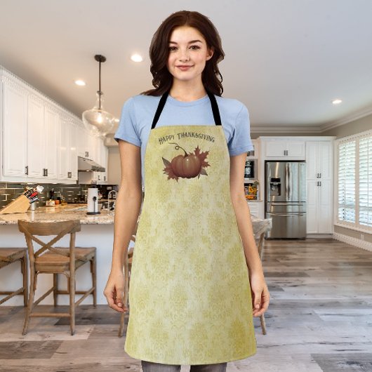 Thanksgiving pompoen Damask | Geel Schort
