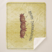 Thanksgiving pompoen Damask | Geel Sherpa Deken (Voorkant)