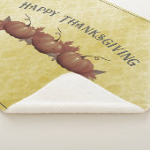Thanksgiving pompoen Damask | Geel Sherpa Deken (3/4)