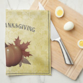 Thanksgiving pompoen Damask | Geel Theedoek (Quarter Fold)