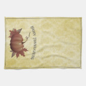 Thanksgiving pompoen Damask | Geel Theedoek (Horizontaal)