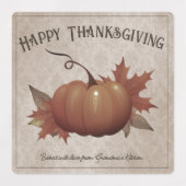 Thanksgiving pompoen Damask gepersonaliseerd Labels (Design 1)