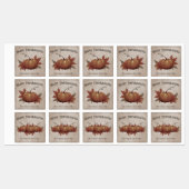 Thanksgiving pompoen Damask gepersonaliseerd Labels (Vel)