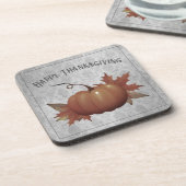 Thanksgiving pompoen Damask | Grijs Bier Onderzetter (Linkerzijde)