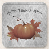 Thanksgiving pompoen Damask | Grijs Bier Onderzetter (Voorkant)