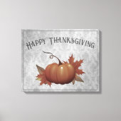 Thanksgiving pompoen Damask | Grijs Canvas Afdruk (Voorkant)
