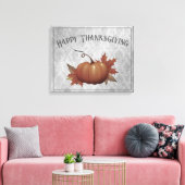Thanksgiving pompoen Damask | Grijs Canvas Afdruk (Insitu (Woonkamer))