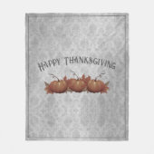 Thanksgiving pompoen Damask | Grijs Fleece Deken (Voorkant)