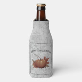 Thanksgiving pompoen Damask | Grijs Flesjeskoeler (Fles Voorkant)