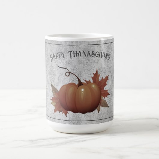 Thanksgiving pompoen Damask | Grijs Koffiemok (Center)