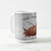 Thanksgiving pompoen Damask | Grijs Koffiemok (Voorkant links)