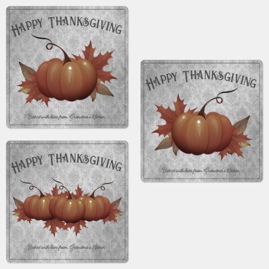 Thanksgiving pompoen Damask | Grijs Labels (Groep)