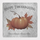 Thanksgiving pompoen Damask | Grijs Labels (Design 1)