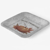 Thanksgiving pompoen Damask | Grijs Papieren Bordje (Gebogen)