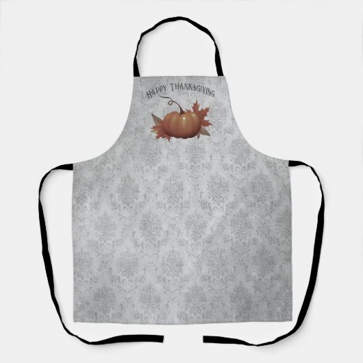 Thanksgiving pompoen Damask | Grijs Schort (Voorkant)