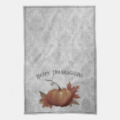 Thanksgiving pompoen Damask | Grijs Theedoek (Verticaal)