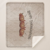 Thanksgiving pompoen Damask Sherpa Deken (Voorkant)