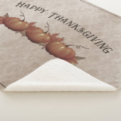 Thanksgiving pompoen Damask Sherpa Deken (3/4)